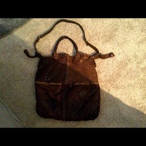 Genuine leather hobo bag